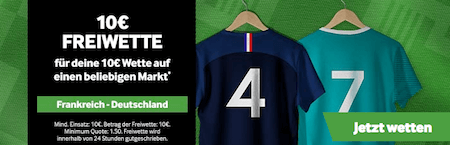 Frankreich vs. Deutschland 10 Euro Freebet bei Betway