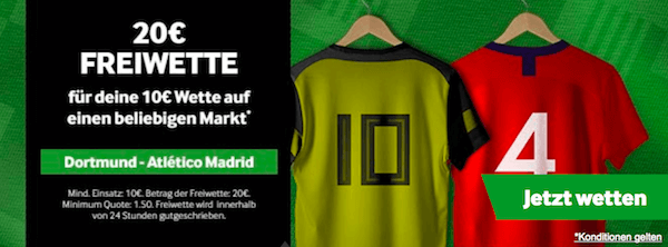 Betway Promo zu BVB vs. Atletico am 24. Oktober 2018
