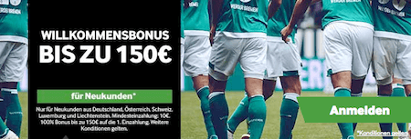 Bis zu 150€ Willkommensbonus bei Betway