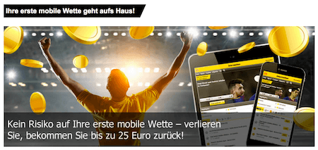 Mobile Cashback bei Interwetten bis zu 25 Euro