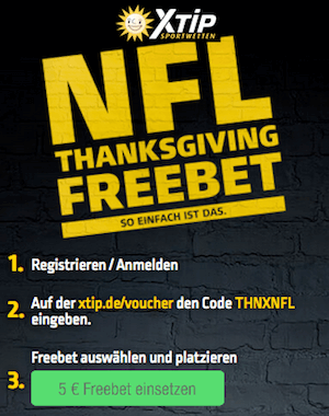 NFL Thanksgiving Freebet bei XTip holen