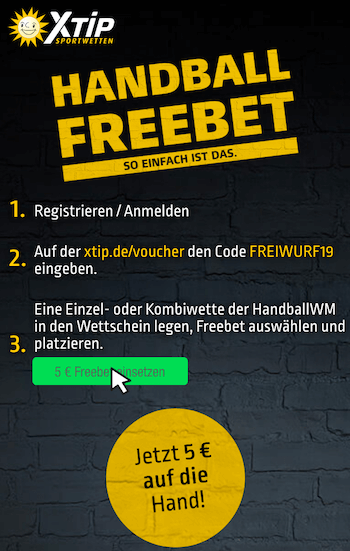 XTip gratis Guthaben für die Handball WM 2019