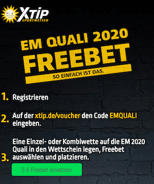 EM Quali 2020 Freebet bei XTip