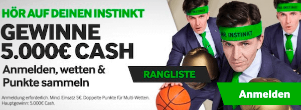 5.000 Euro Preisgeld bei der Betway Rangliste im Frühling 2019