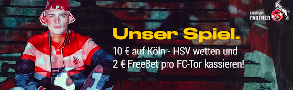 2 Euro pro Köln Tor bei Köln vs. HSV am 15. April 2019