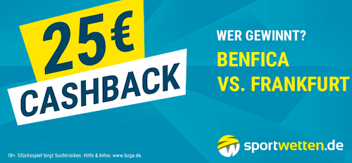 Cashback Promo zu Benfica vs. Frankfurt am 11. April 2019