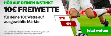 10 + 10 Betway Promo zu Stuttgart vs Hannover