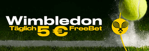 Wimbledon 2019 - 5 Euro täglich bei Bwin holen