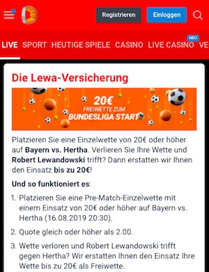 Lewandowski Versicherung Betano