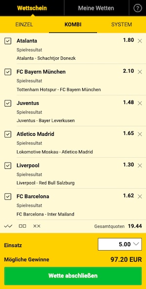Bwin Wettschein CL