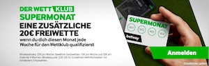 Betway Wettklub Freiwette