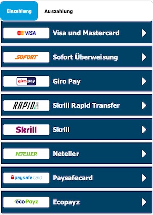 EagleBet Einzahlungsmethoden