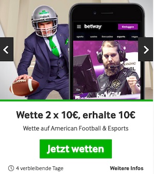Betway 10€ Gratiswette