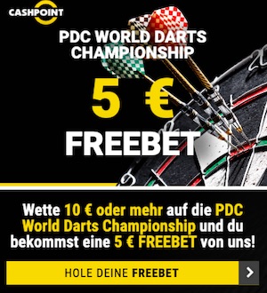 Cashpoint Darts WM 5€ FreeBet