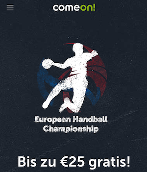 5 x 5 Euro gratis bei Comeon für die Handball EM
