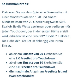 Sportingbet FreeBet Super Bowl Bedingungen
