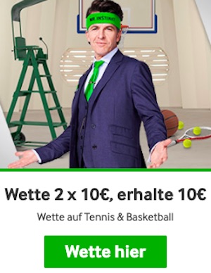 Betway Tennis Basketball 10€ Freiwette