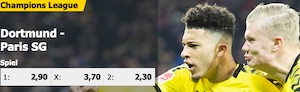 Interwetten BVB PSG Quoten