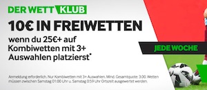 betway wettklub 10€ freiwetten