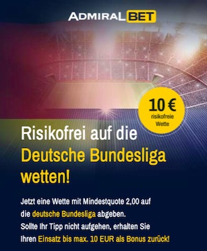 Admiral 10 Euro risikofreie Bundesliga Wette