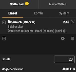 Bwin eEuro 2020 Wette