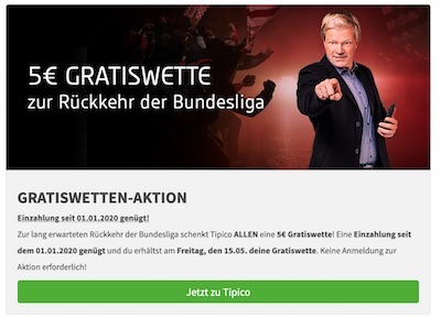 Tipico 5€ Bundesliga Gratiswette