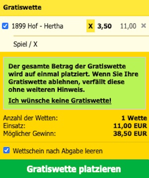 Interwetten 11€ Gratiswette Bundesliga