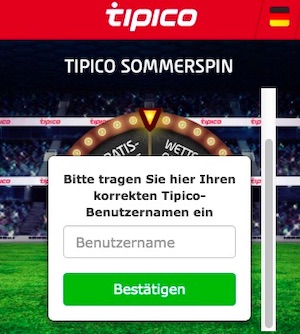 Tipico Sommerspin Anmeldung