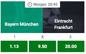 Unibet Bayern vs. Frankfurt DFB Pokal Quoten
