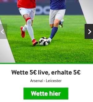 Betway Arsenal Leicester 5 Euro