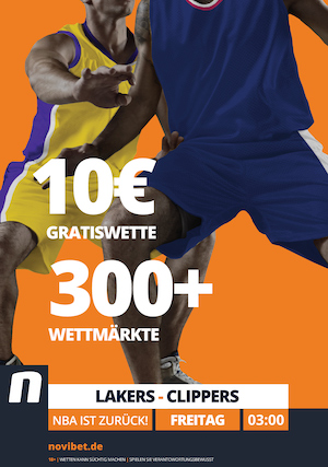 Novibet NBA Lakers Clippers 10 Euro