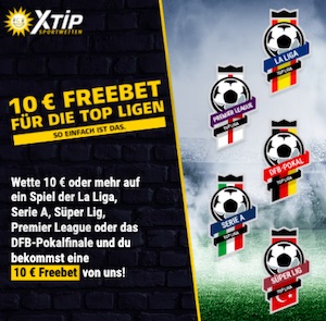 xtip top ligen 10 euro Freebet