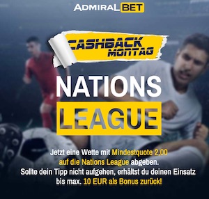 Admiral Cashback Montag Nations League 7.9.2020