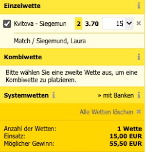 Interwetten Laura Siegemund Quoten