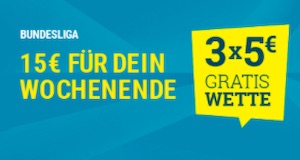 15 Euro gratis zum 5. Bundesliga Spieltag bei Sportwetten.de