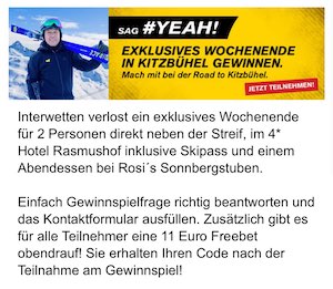 Interwetten Kitzbühel 11 Euro