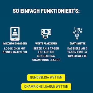 Sportwetten.de Nikolaus 3 mal 5 Euro