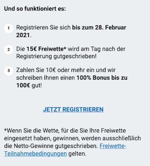 15 euro Freiwette Betano Bedingungen