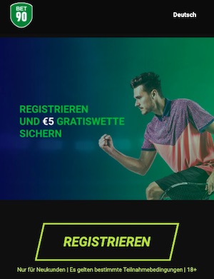 5 Euro Gratiswetten Bet90