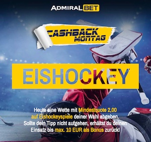 Cashback Montag ADMIRALbet Eishockey