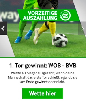 Wolfsburg Dortmund Betway erstes Tor