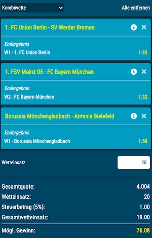 Bundesliga Kombiwette Spieltag 31 Sportwetten.de