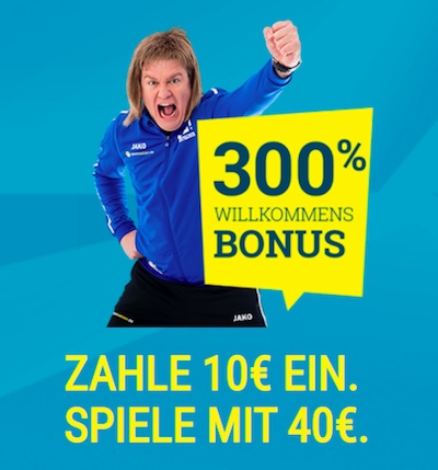 300 Prozent Einzahlungsbonus Sportwetten.de