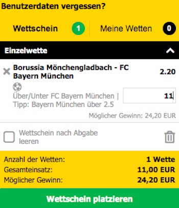 Interwetten Tipp 11 Euro