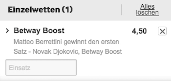 Djokovic Berrettini Betway