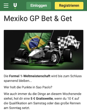 GP Brasilien Formel 1 Unibet