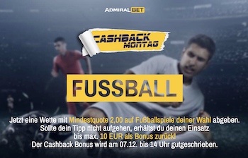 cashback montag 6.12. admiralbet