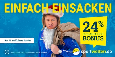 Sportwetten.de 24% Weihnachtsbonus