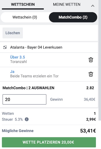 Atalanta Bergamo Leverkusen MatchCombo Betano