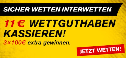 11 Euro Interwetten CL Wettguthaben